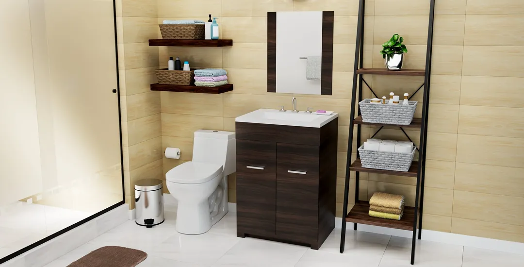 Diseño vibrante de baño