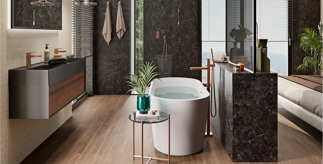 Exterior de baño minimalista